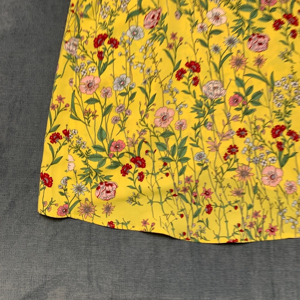 Loft Wrap Midi Skirt Womens 6 Yellow Floral High Low Tie Waist Summer Party Wear - Picture 2 of 13